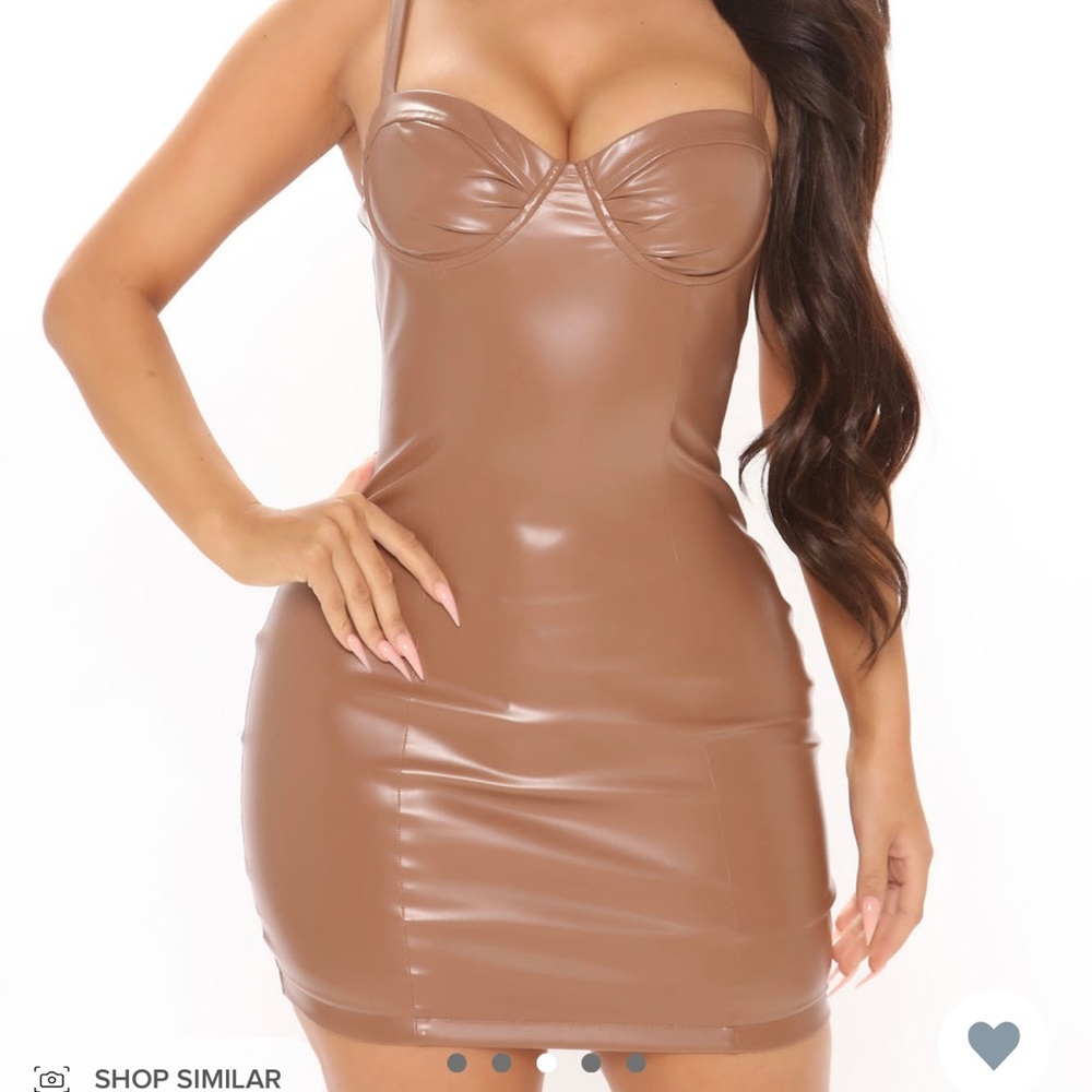 Rule breaker faux mini dress - mocha